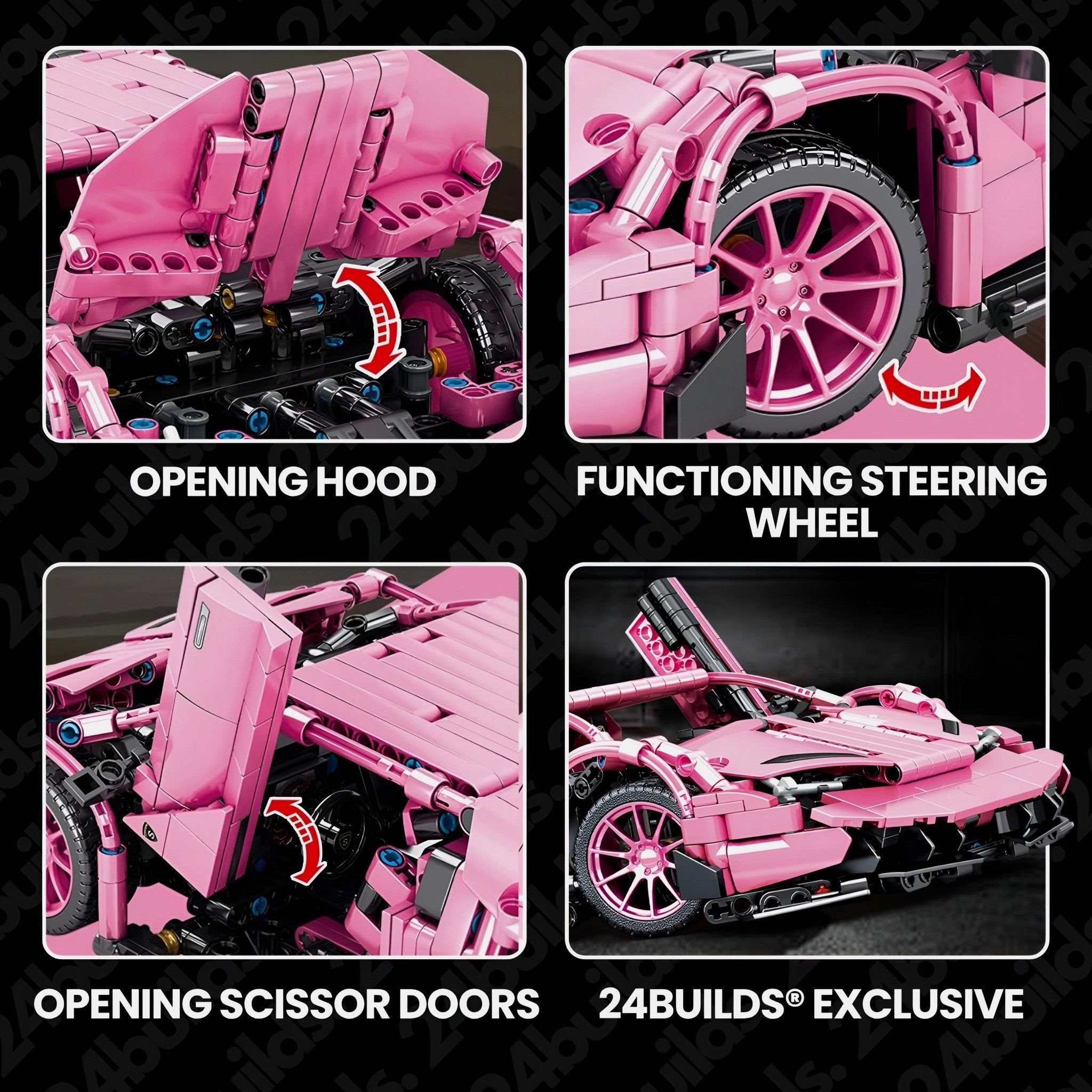 Pink Edition Italian Supercar | 1258pcs - BRICKS LAB