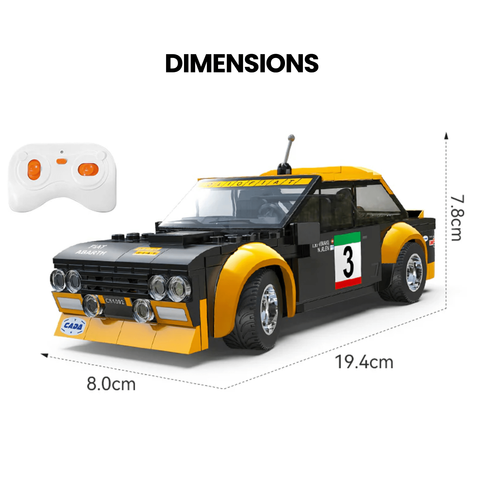 Remote Controlled Fiat Abarth 131 | 218pcs - BRICKS LAB