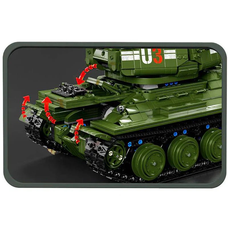 REMOTE CONTROLLED T34 TANK | 2052PCS - BRICKS LAB